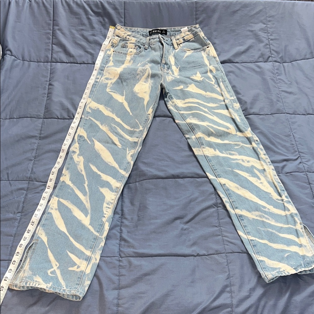 Lioness Blue and White Boot Cut Jeans